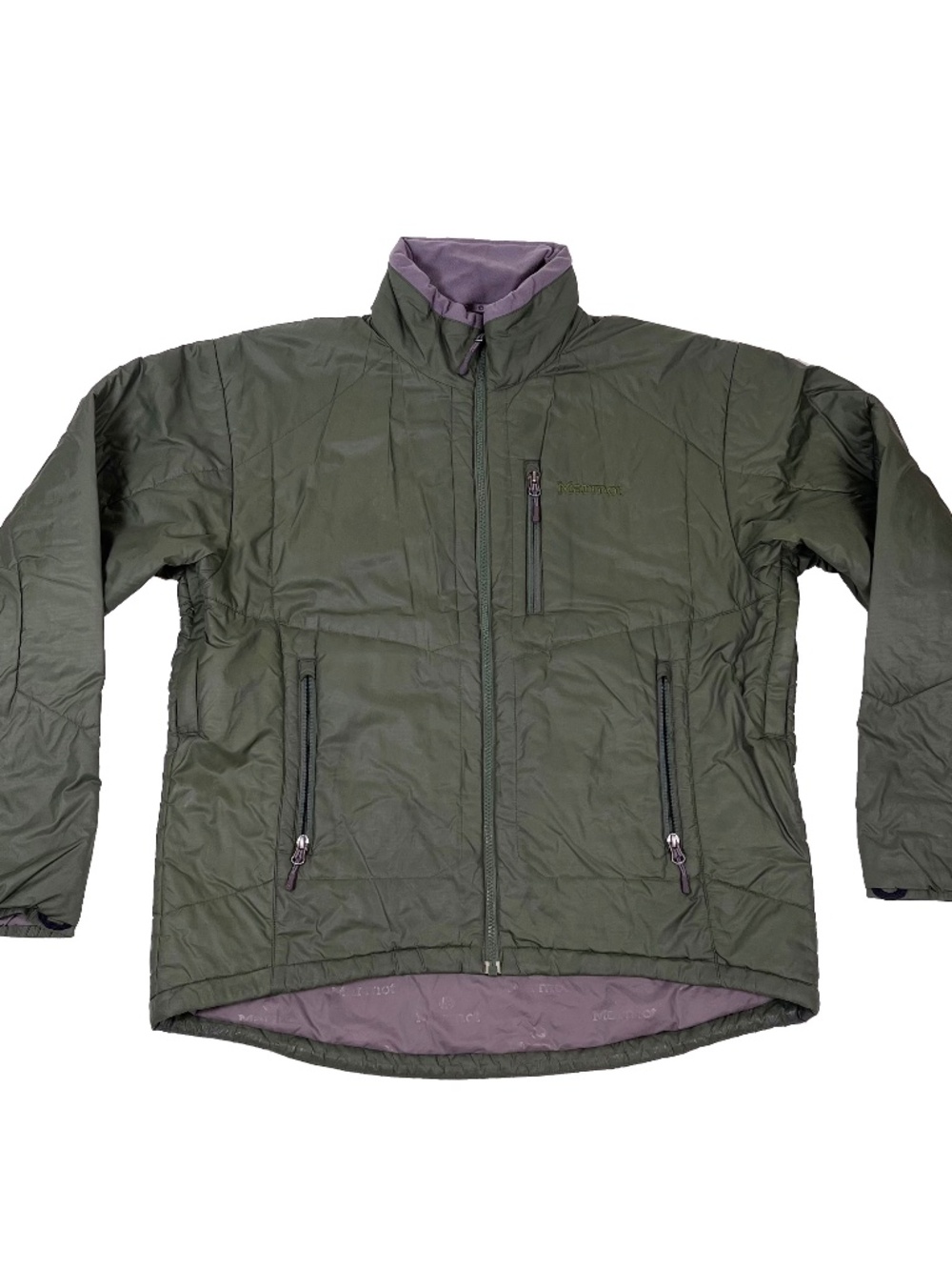 Marmot Olive Green Puffer Thinsulated Jacket Nylon Poly